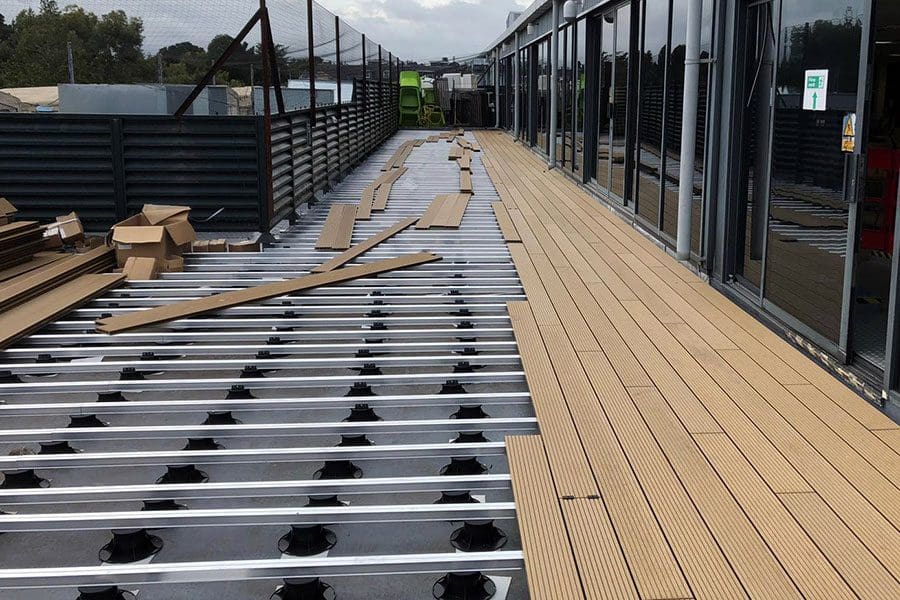 Decking joist spacing with deck boards