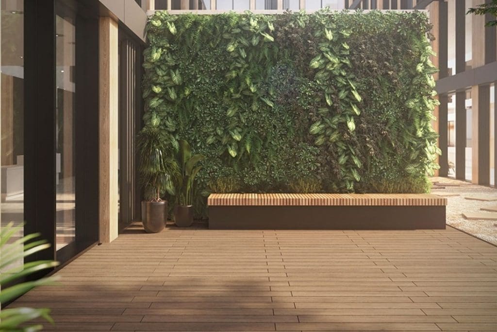 Brazilian Walnut Vitrified Composite Courtyard