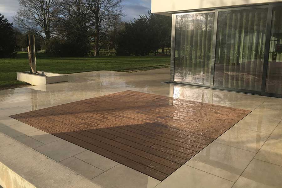 composite decking with paving